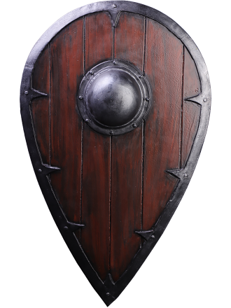 Trollfelsen  Eisenbeschlagenes LARP-Tropfenschild Holzoptik 'Erin' 